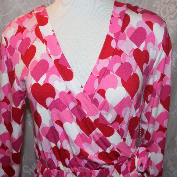Draper James heart dress tiered hem wrap size small new with tags - Picture 2 of 11